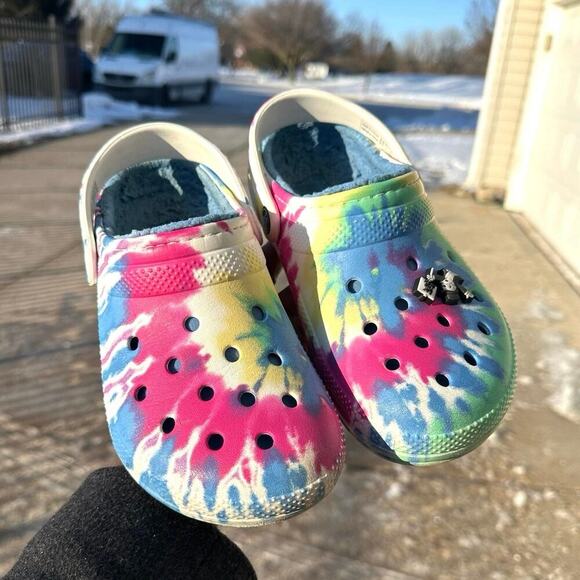 Crocs Classic Lined Tie Dye Clogs Unisex Clogs Size M4 W6 - Picture 13 of 14
